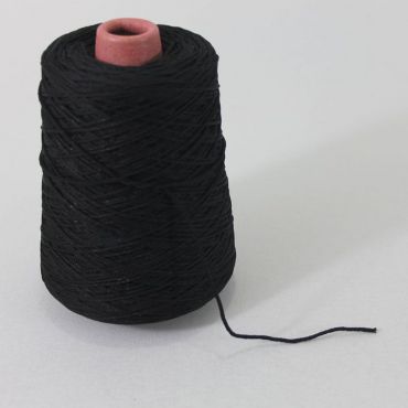Cordón de goma tubular negro para costura. - 1