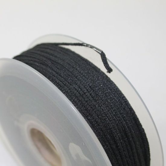 100 metros de Cordón de Goma Tubular Negro. - 1