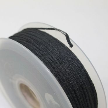 100 metros de Cordón de Goma Tubular Negro. - 1