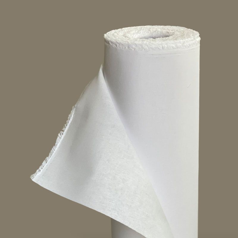 Entretela termo adhesiva rígida de algodón blanca