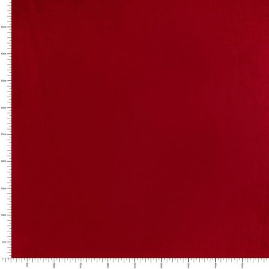 Terciopelo ceremonia mano de seda rojo Carmín. Ancho 145 cm - 2