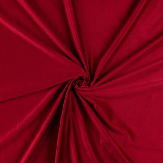 Terciopelo ceremonia mano de seda rojo Carmín. Ancho 145 cm - 3