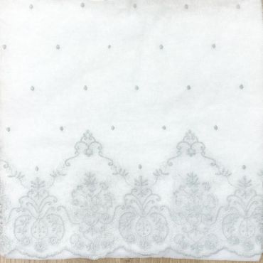 Tul cenefas bordadas gris Elsa. Ancho 135 cm - 3