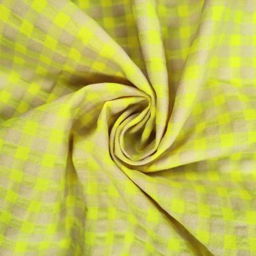 Vichy Seersucker Bicolor Amarillo Fluor 6 mm  - Ancho 150 cm - 2