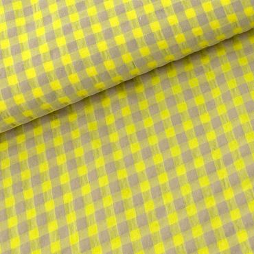Vichy Seersucker Bicolor Amarillo Fluor 6 mm  - Ancho 150 cm - 1