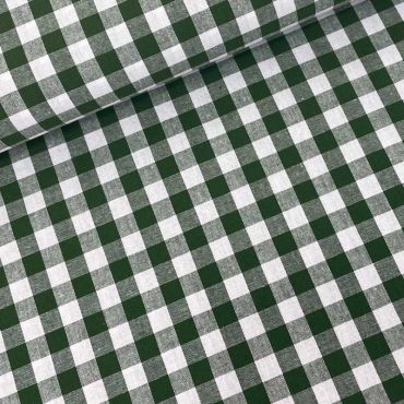 Telas vichy verde botella. Ancho 140 cm - 1