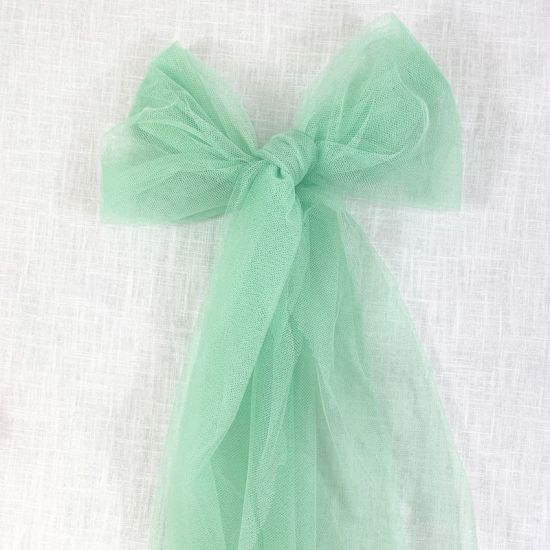 Tul tacto de seda verde menta. Ancho 150 cm - 1