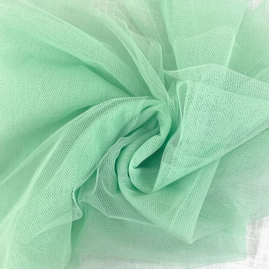 Tul tacto de seda verde menta. Ancho 150 cm - 2