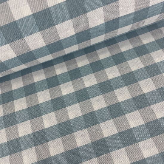 Vichy Mariola Azulado y Gris. Ancho 280 cm - 1