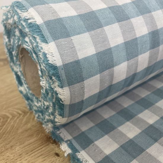 Vichy Mariola Azulado y Gris. Ancho 280 cm - 3