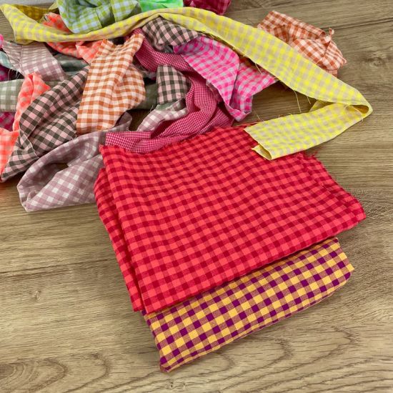 Vichy Seersucker Bicolor Jengibre y Dragonfruit 6 mm - Ancho 150 cm - 2