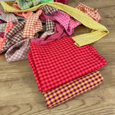 Vichy Seersucker Bicolor Jengibre y Dragonfruit 6 mm - Ancho 150 cm - 2