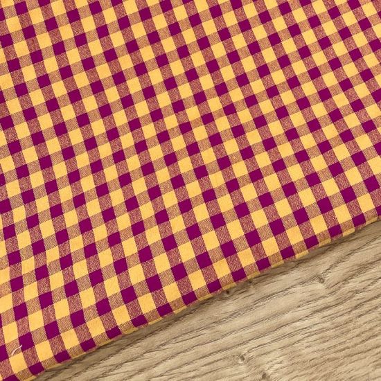 Vichy Seersucker Bicolor Jengibre y Dragonfruit 6 mm - Ancho 150 cm - 3