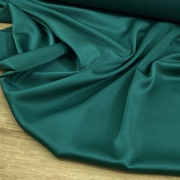 Satén Crepé Strech Doble Color Verde Oscuro - Colección Milán. Ancho 145 cm - 3