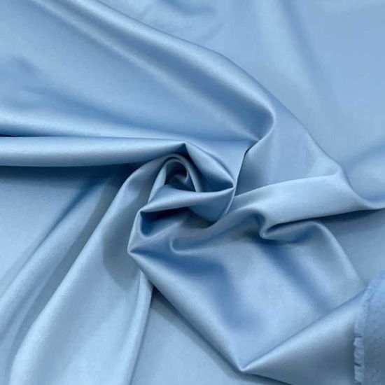 Satén Crepé Strech Doble Cara Azul Celeste - Colección Milán. Ancho 145 cm - 3