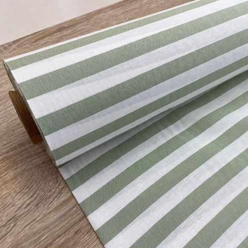 Tela Mariola Verde Trébol y Gris – Combinación Vichy y Raya (Ancho 280 cm)