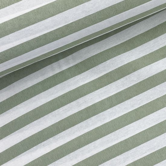 Tela Mariola Verde Trébol y Gris – Combinación Vichy y Raya (Ancho 280 cm)