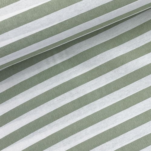 Tela Mariola Verde Trébol y Gris – Combinación Vichy y Raya (Ancho 280 cm)