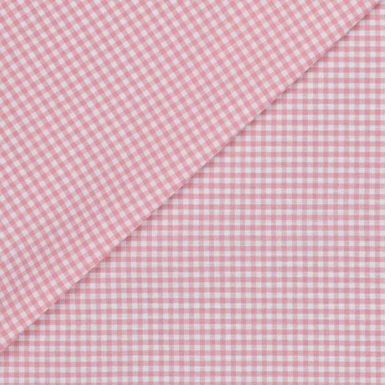 Telas vichy rosa algodón 100%