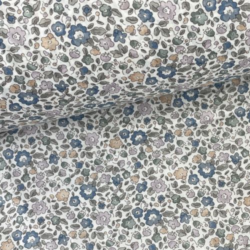 Voile Brunellia Estampado tipo Liberty Gris y Azul .