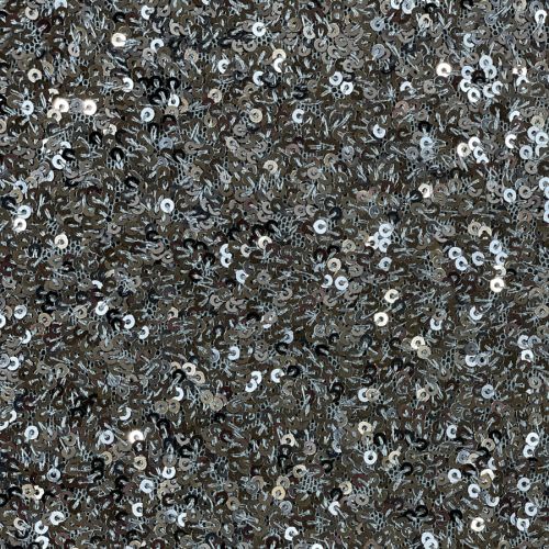 Tela lentejuela plata sobre gris
