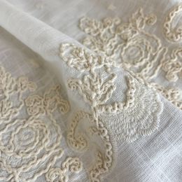 Lino Algodón Alma con Cenefas Bordadas  5