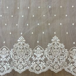 Organza Amelia Cenefas Bordadas Blanco