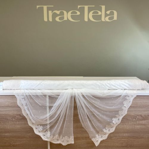 Tul Campillos Cenefas Bordadas Beige 1