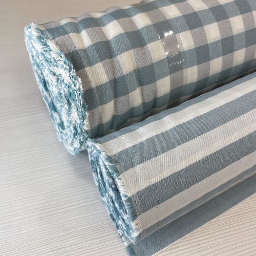 Loneta Poliéster y Algodón color Azulado y Gris - Ideal para Decoración
