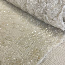 Encaje Chantilly Novia Pedrería Marfíl  1 2