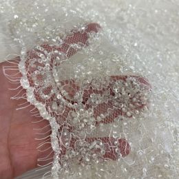 Encaje Chantilly Novia Pedrería Marfíl  1