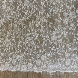 Encaje Chantilly Novia Pedrería Blanco Roto 2