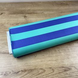 Loneta Canvas Rayas Azul y Mint 2