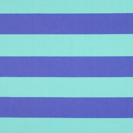 Loneta Canvas Rayas Azul y Mint