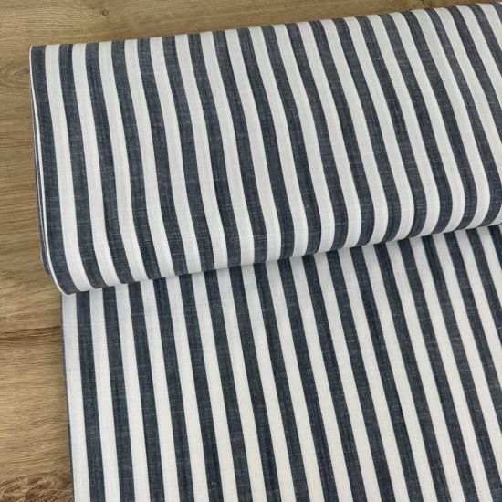 Viscosa Rayas 1 cm Navy 2