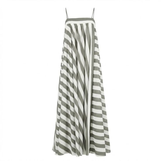 Viscosa Rayas 3 cm Verde Oliva 1