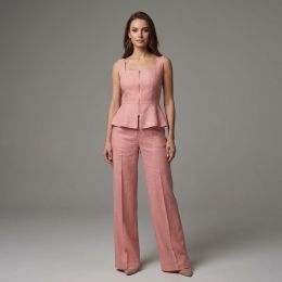 Lino Rosa Melocotón Washed con Cuerpo.