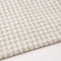 Vichy Seersucker Bicolor Gris y Crudo 6 mm