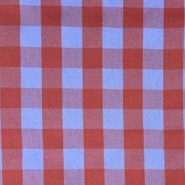 Vichy Algodón Rústico Lavanda y Naranja