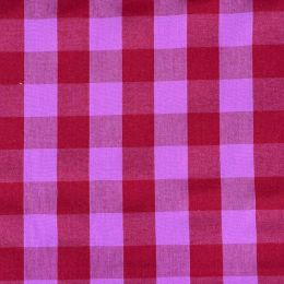 Vichy Algodón Rústico Rojo y Fucsia 3 cm