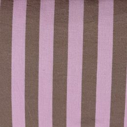 Rayas Algodón Rústico Rosa y Marrón 2,5 cm