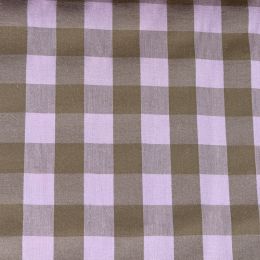 Vichy Algodón Rústico Rosa y Marrón