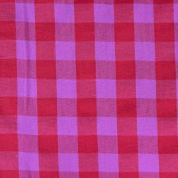 Vichy Algodón Rústico Rojo y Rosa