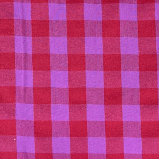 Vichy Algodón Rústico Rojo y Rosa