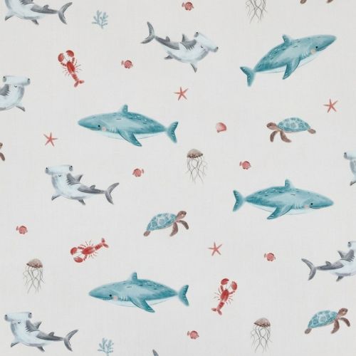 Popelín Sea Life Tiburones y Animales Marinos