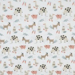 Popelín GOTS Animales de la Granja