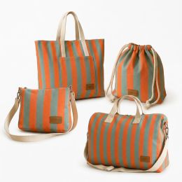 Raya Gijón bicolor Naranja y Azul Agua. 2