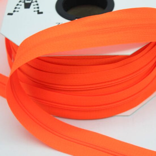 Cremallera Naranja Flúor por Metros de 5 cm