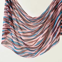 Gasa Lola Rayas Abstractas Rosa Empolvado y Azul Petróleo 2
