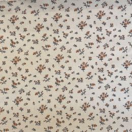 Popelín Infantil Sweet Mini Flores Bosque Beige